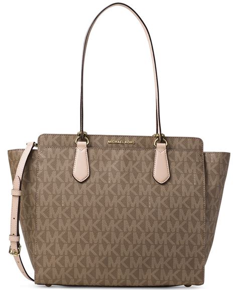 michael michael kors dee dee large convertible tote cinder|Michael Kors Dee Dee Signature Monogram Large Convertible .